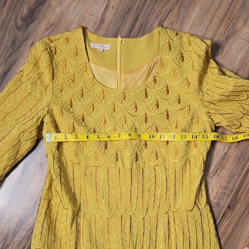 Luxurious Golden Yellow Giovanna Style Dress NWOT - Picture 9 of 15